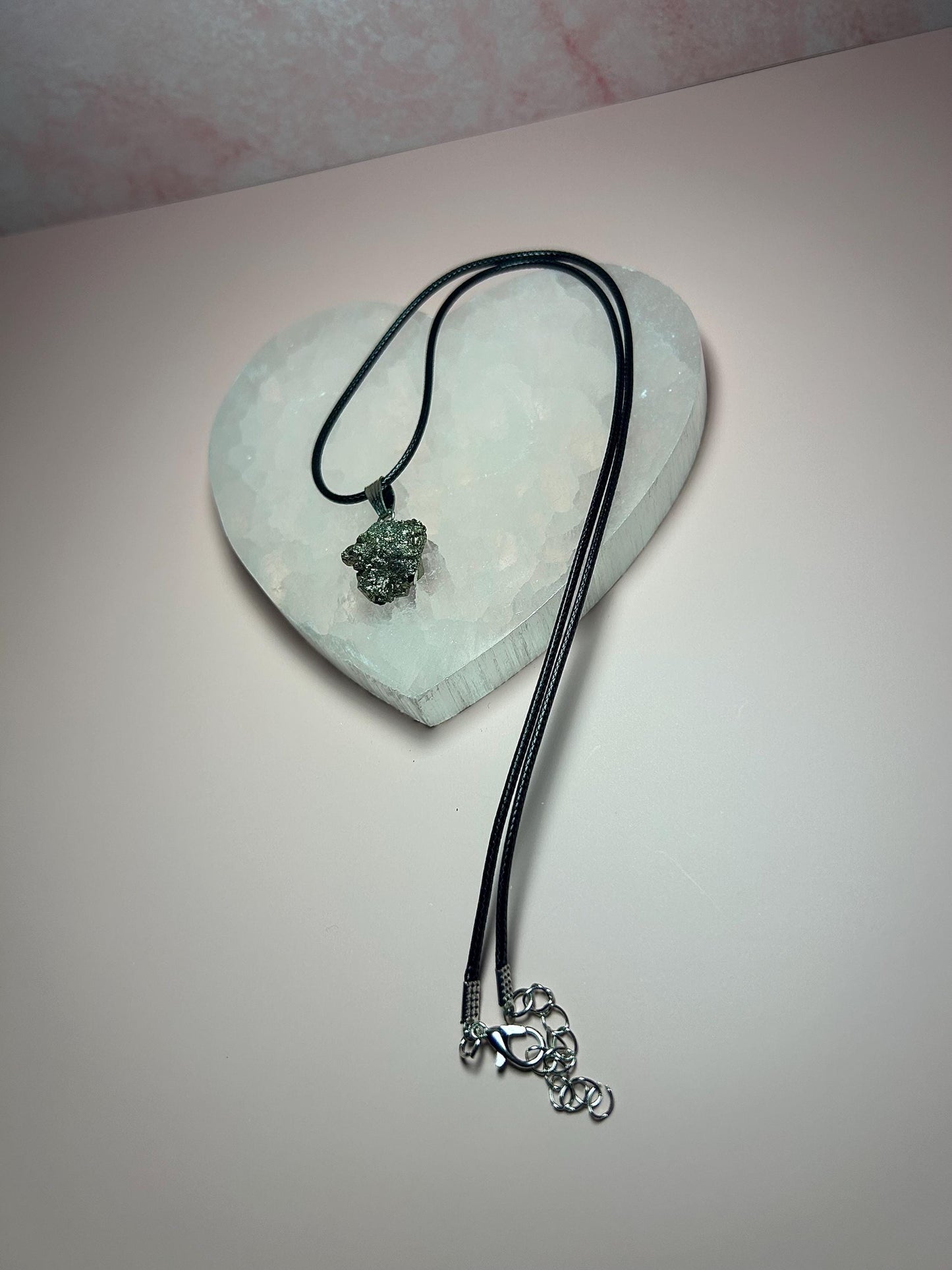 Pyrite Pendant Necklace for Abundance & Protection – Natural Raw Pyrite Crystal Necklace – Wealth Manifestation Jewelry – Goldstone Pendant