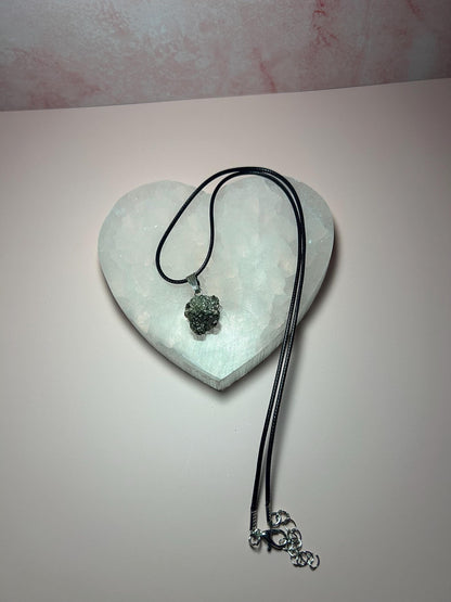 Pyrite Pendant Necklace for Abundance & Protection – Natural Raw Pyrite Crystal Necklace – Wealth Manifestation Jewelry – Goldstone Pendant