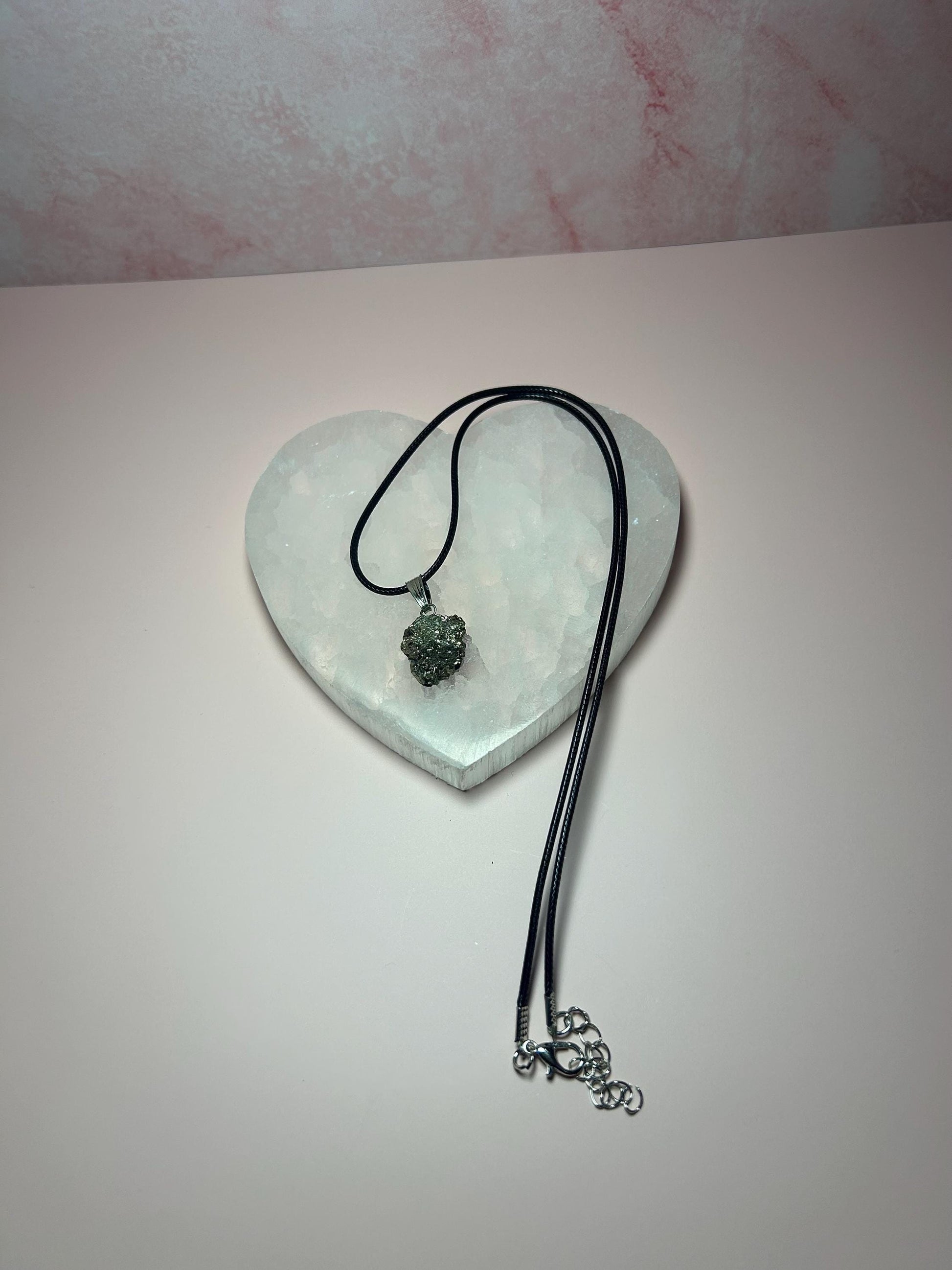 Pyrite Pendant Necklace for Abundance & Protection – Natural Raw Pyrite Crystal Necklace – Wealth Manifestation Jewelry – Goldstone Pendant