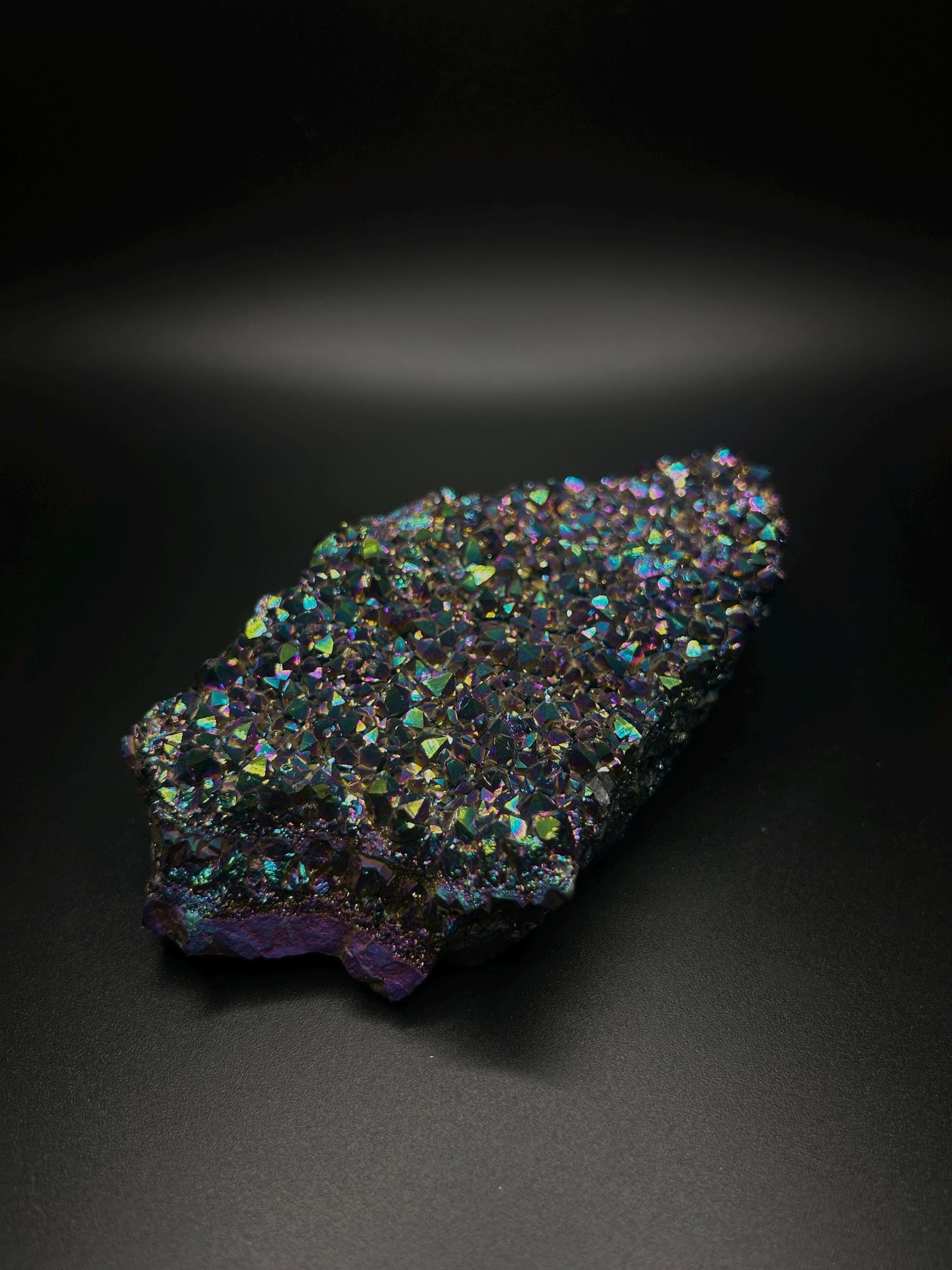 Titanium Aura Amethyst Crystal, Rainbow Amethyst Cluster for Energy Healing, Meditation, Chakra Balancing, Aura Quartz Gift