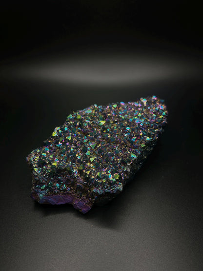 Titanium Aura Amethyst Crystal, Rainbow Amethyst Cluster for Energy Healing, Meditation, Chakra Balancing, Aura Quartz Gift