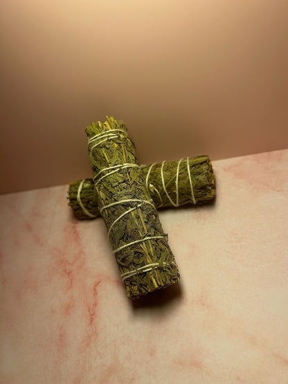 Mugwort Sage Smudge Stick 4”, Dreamwork, Intuition, Energy Cleansing, Mini Smudge for Rituals, Meditation, Spiritual Protection
