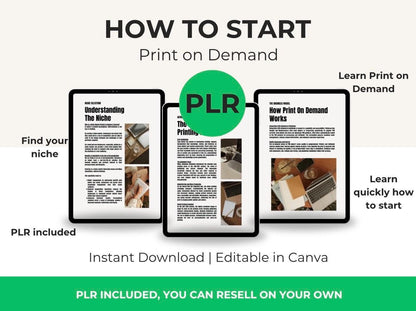 How to Start a Print on Demand Business Guide, Digital Product Creation for Beginners, POD Side Hustle Ebook, Work from Home, PLR