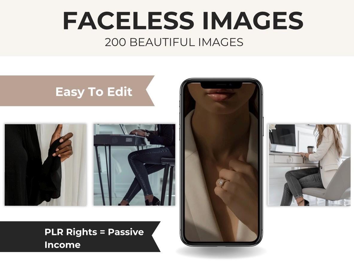 200 AI Aesthetic Stock Images Bundle, PLR Rights, Dark, Soft, & Neutral Aesthetic, Digital Product for Reels, Posts, Blogs