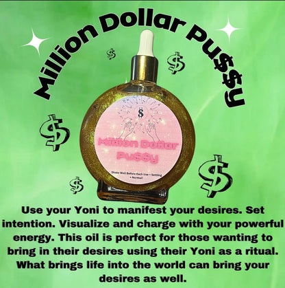 Million Dollar Pu*sy Sex Magic Oil – Yoni Manifestation Ritual Oil for Desire, Abundance, Divine Feminine Power, Soft Scent