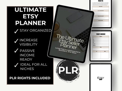 Digital Etsy Shop Planner for Business Owners, Printable Small Business Organizer, Etsy Seller Planner, Product Tracker, Marketing & Sales