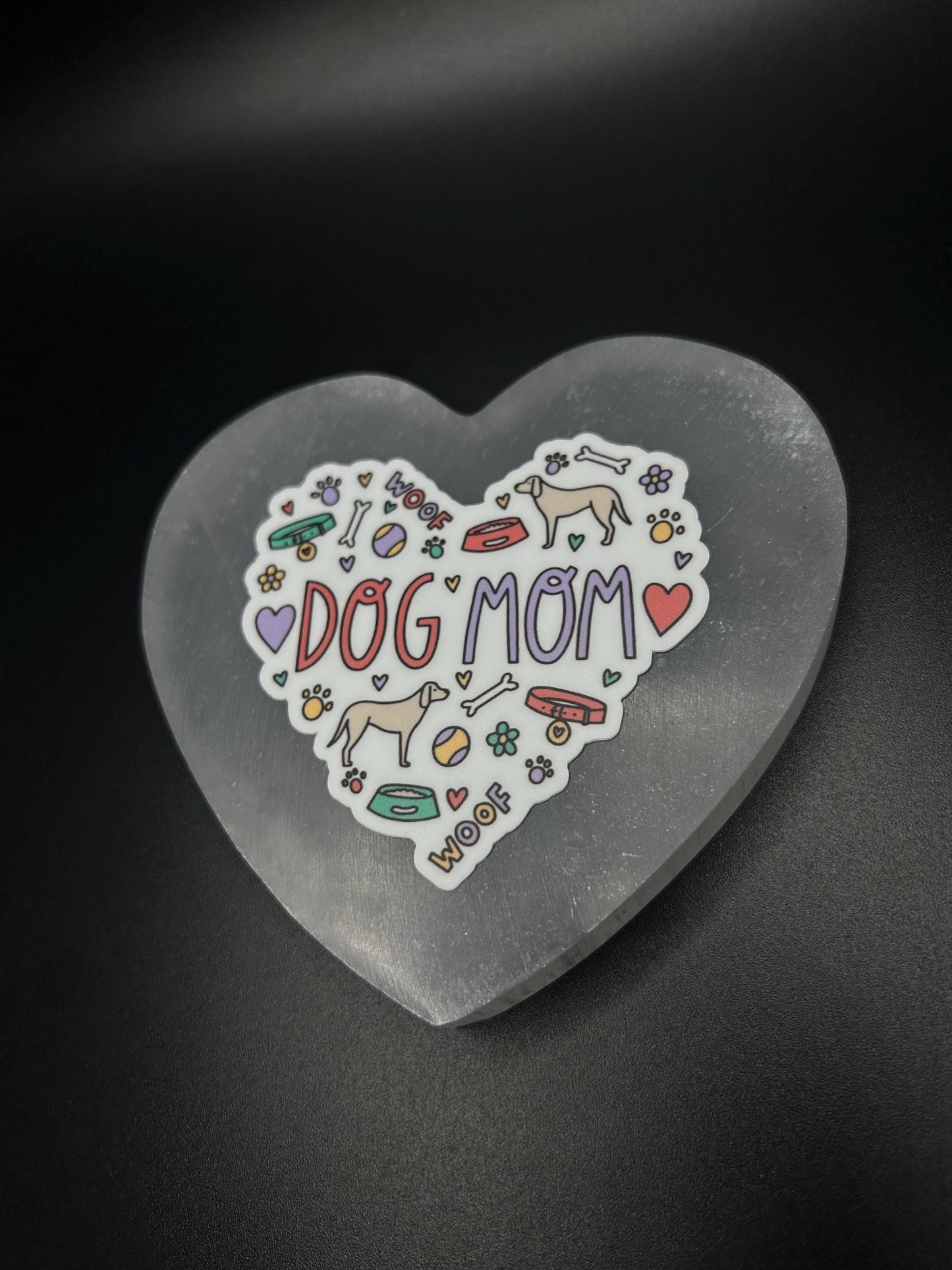 Cute Dog Mom Sticker – Waterproof Vinyl Pet Lover Decal for Water Bottles, Laptops, Journals – Dog Mama Gift for Fur Moms