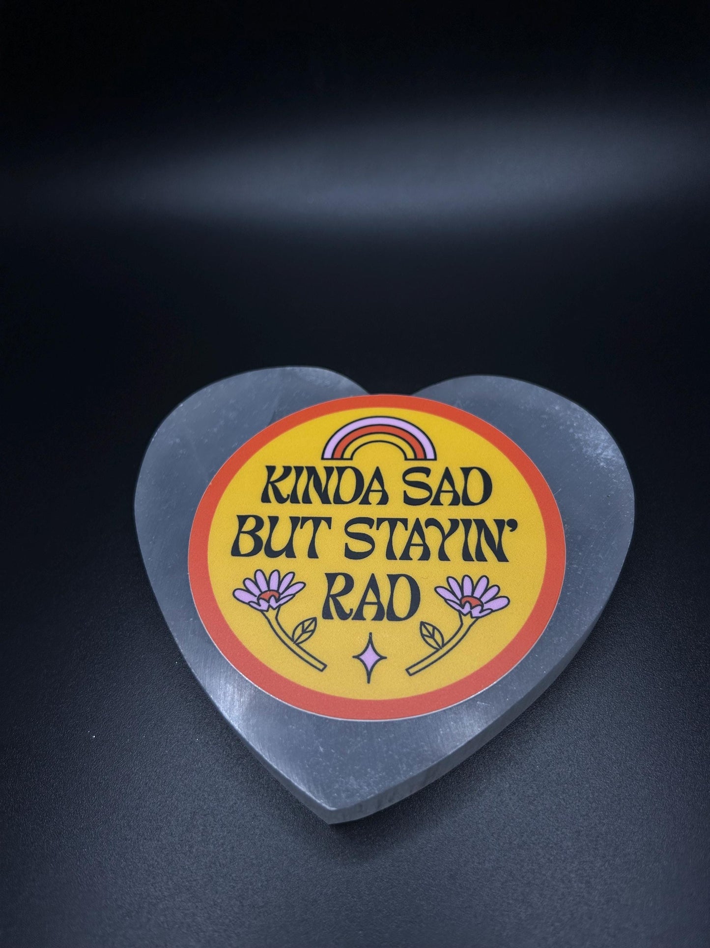 Kind of Sad Stayin Rad Sticker – Mental Health Vinyl Sticker, Waterproof Aesthetic Decal for Journals, Water Bottles, Laptops