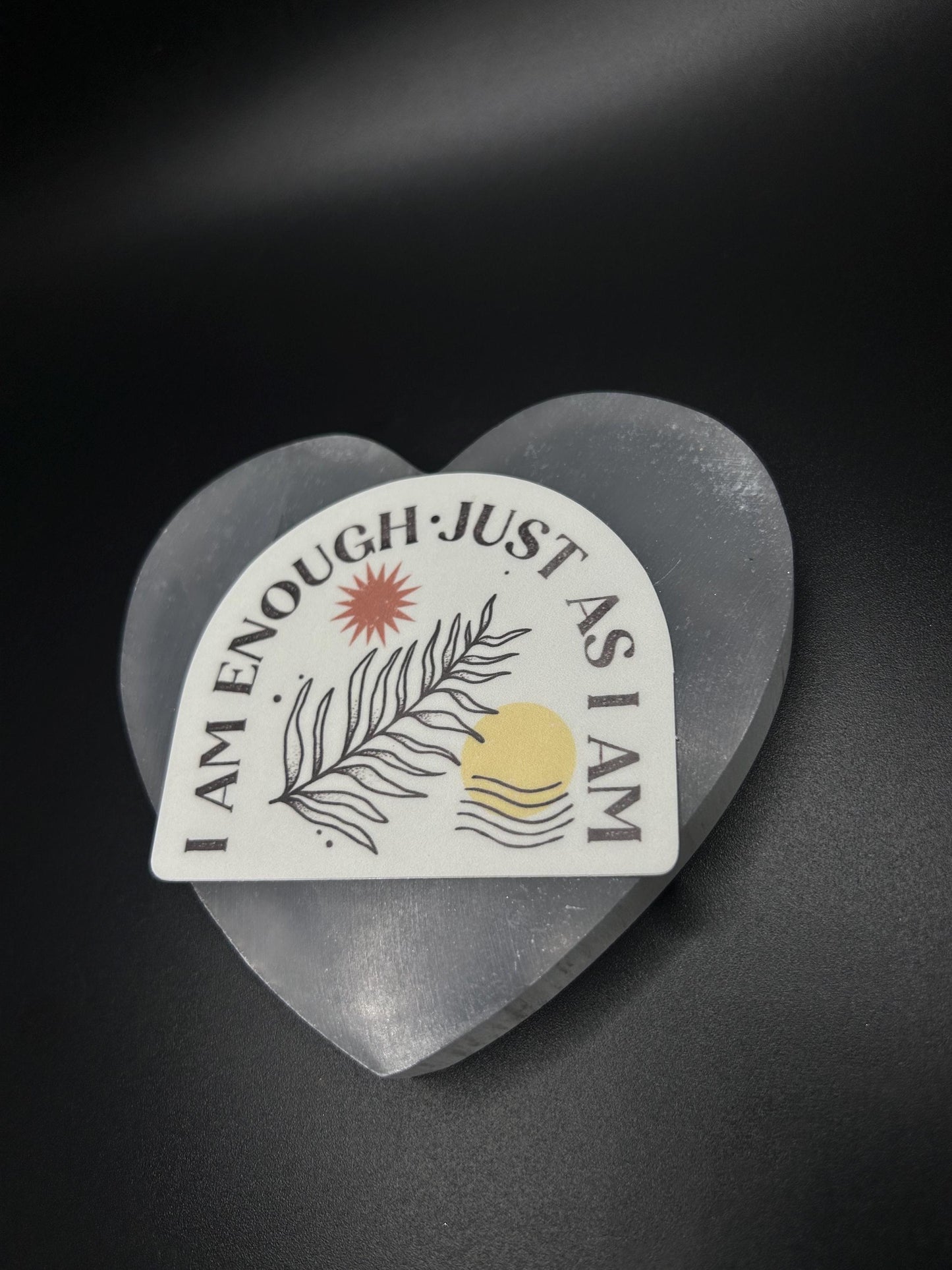 I Am Enough Sticker – Self Love Affirmation Vinyl Decal – Positive Mental Health Motivational Sticker – Aesthetic Waterproof Sticker