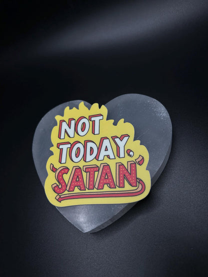 Not Today Satan Sticker – Funny Waterproof Vinyl Decal for Laptops, Journals, Tumblers, Sassy Gift for Friends, Mental Health Humor