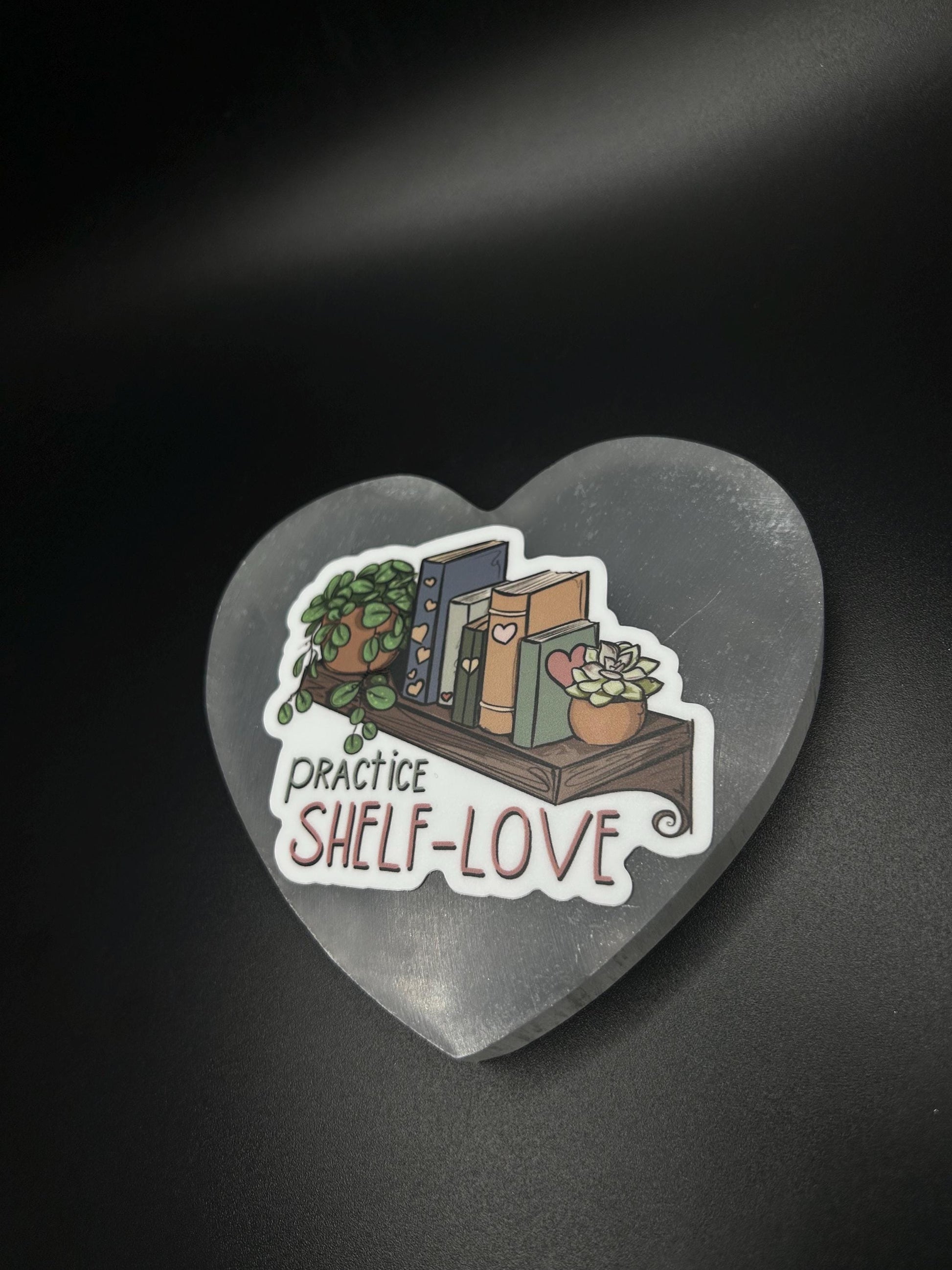 Practice Shelf Love Sticker – Funny Bookish Vinyl Sticker for Book Lovers, Readers, and Librarians, Self-Care Pun, Cute Laptop or Journal