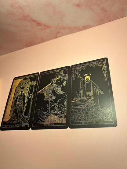 Gold Foil Tarot Card Deck 78 Cards, Luxury Tarot Set for Beginners & Readers, Aesthetic Divination Deck, Witchy Gift, Occult Tools