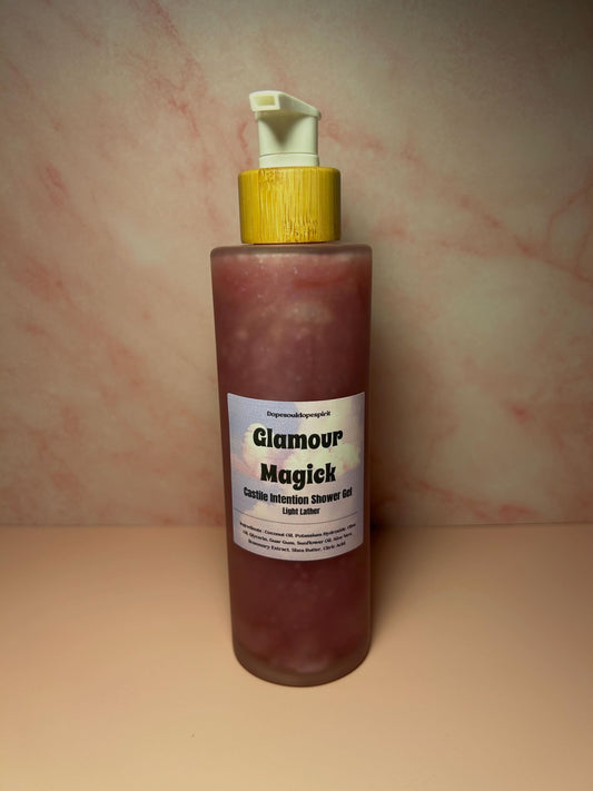 Glamour Magic Castile Shower Gel, Spiritual Self-Love Body Wash, Witchy Ritual Bath Cleanser, Natural Herbal Beauty Spell Soap