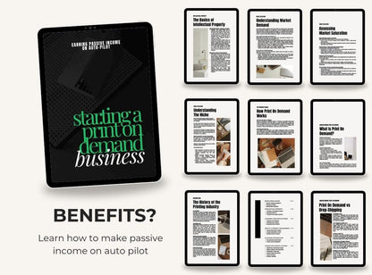 How to Start a Print on Demand Business Guide, Digital Product Creation for Beginners, POD Side Hustle Ebook, Work from Home, PLR