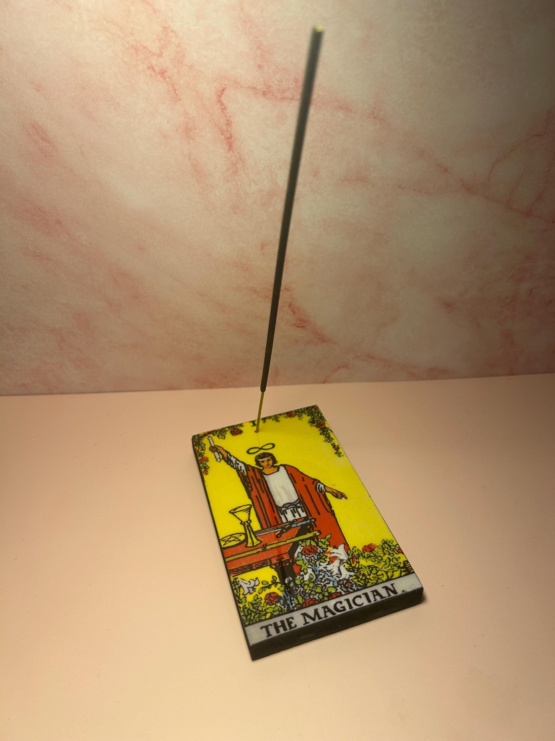 The Magician Wood Tarot Card Incense Holder – Witchy Altar Decor, Spiritual Gift, Tarot Incense Burner for Meditation & Manifestation Ritual