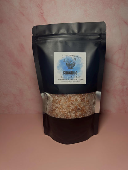 Succubus Bath Salt for Sexual Energy Rituals, Charged & Blessed Spell Soak, Use with Succubus Oil, Manifest Lust, Power