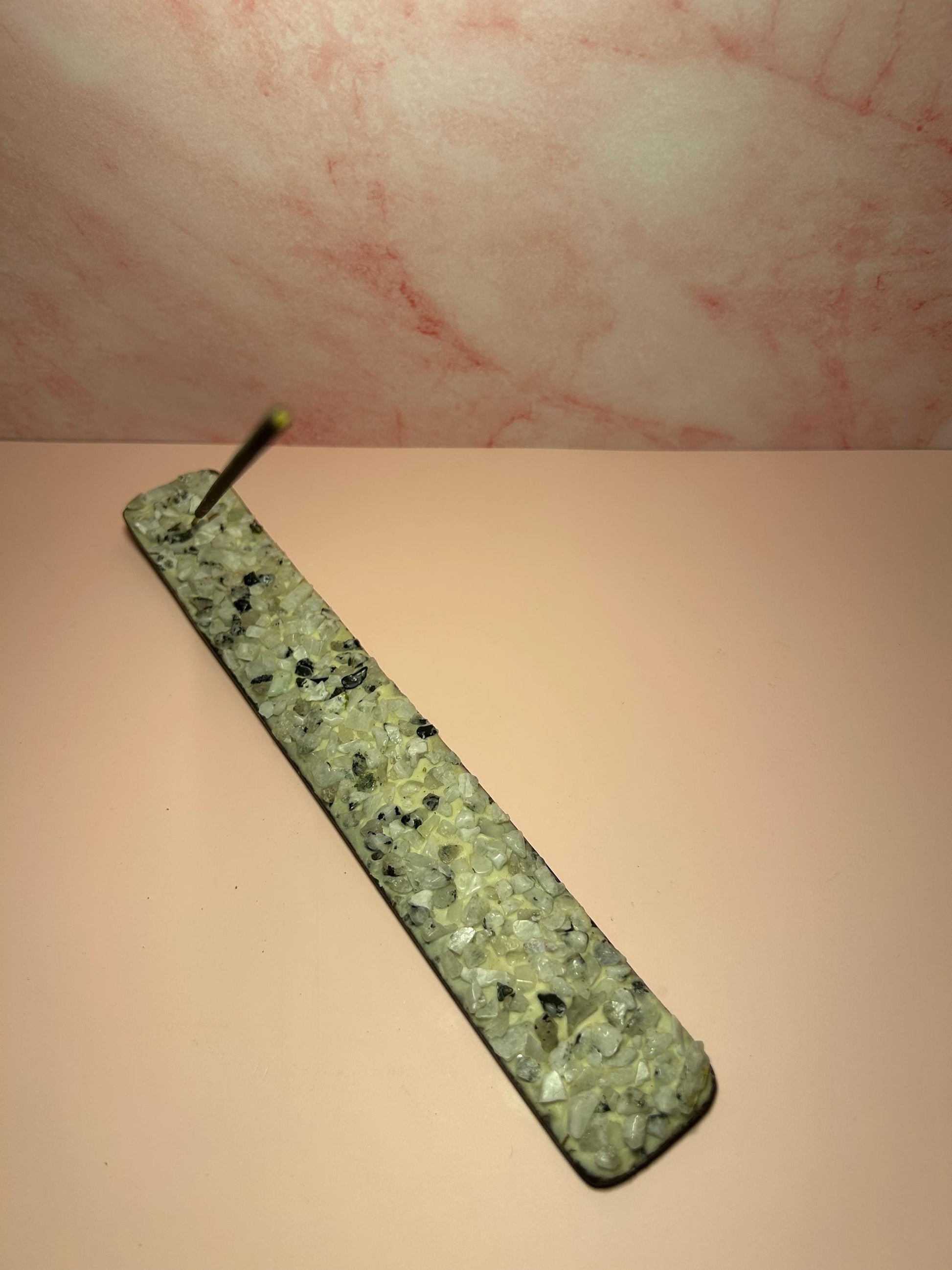 Moonstone Crystal Incense Burner for Meditation, Lunar Energy Holder, Spiritual Home Decor, Crystal Smudge Holder for Cleansing Rituals