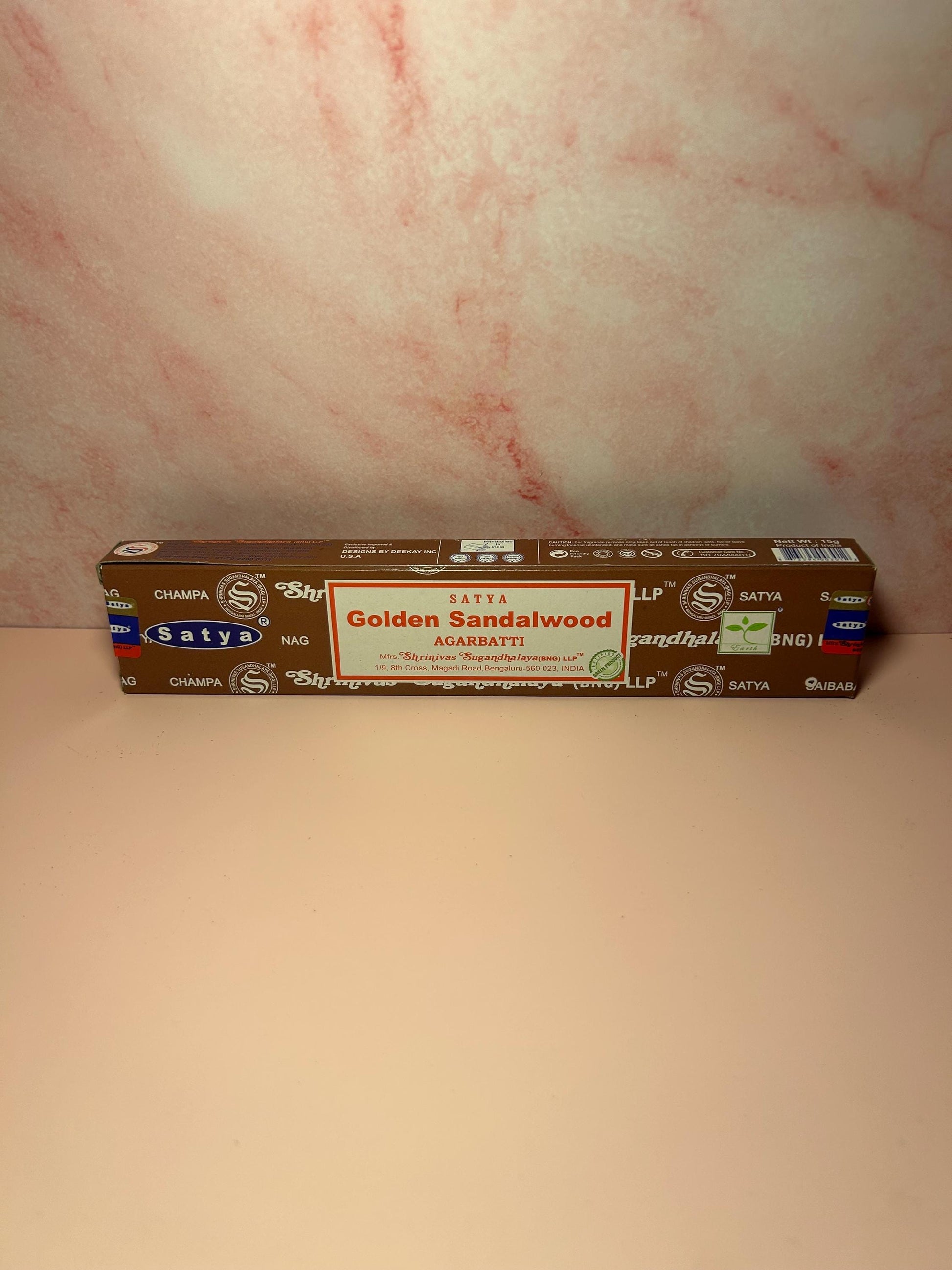 Golden Sandalwood Incense Sticks, Natural Calming Aromatherapy for Meditation, Relaxation, Cleansing, & Spiritual Healing