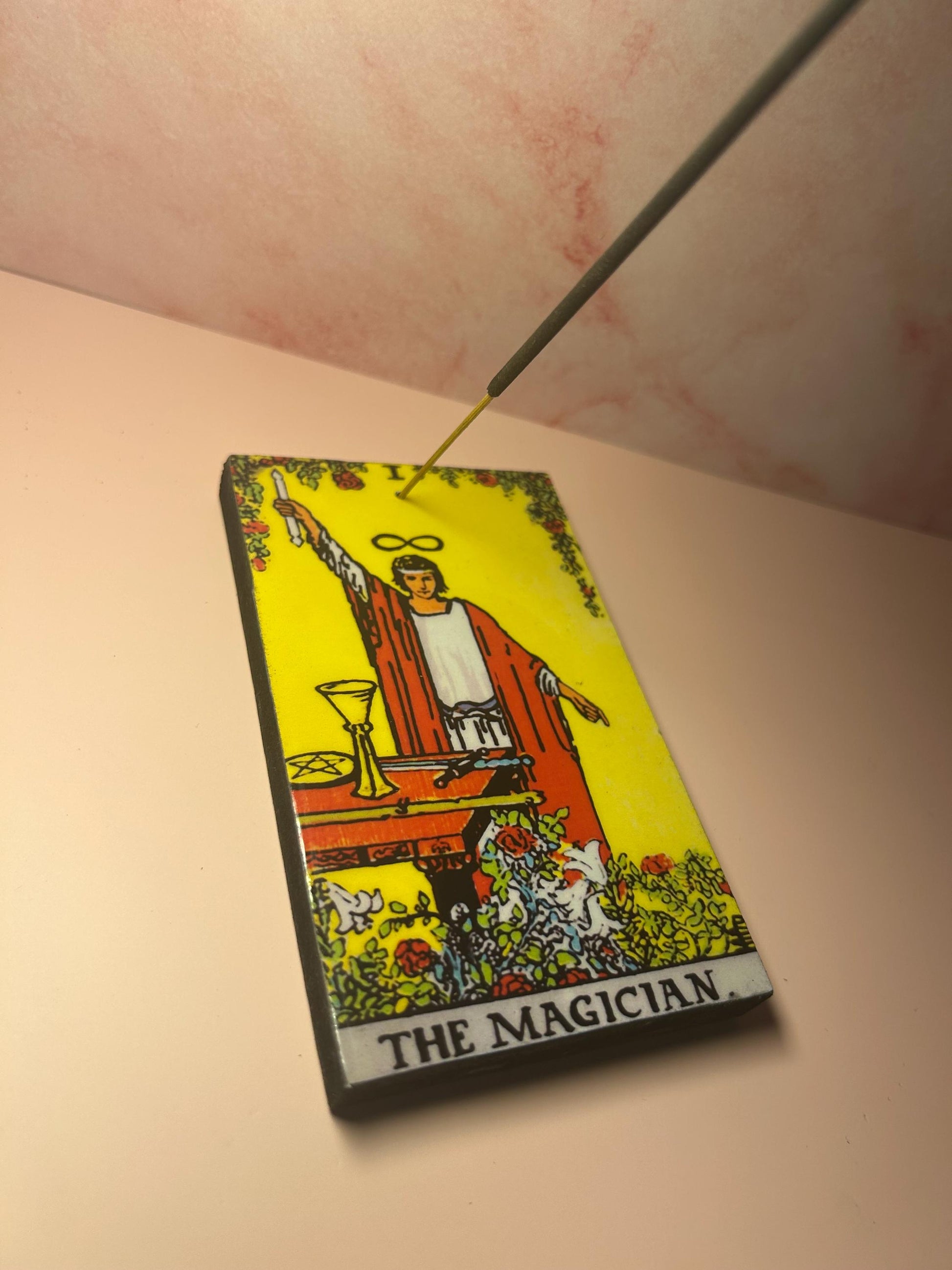 The Magician Wood Tarot Card Incense Holder – Witchy Altar Decor, Spiritual Gift, Tarot Incense Burner for Meditation & Manifestation Ritual