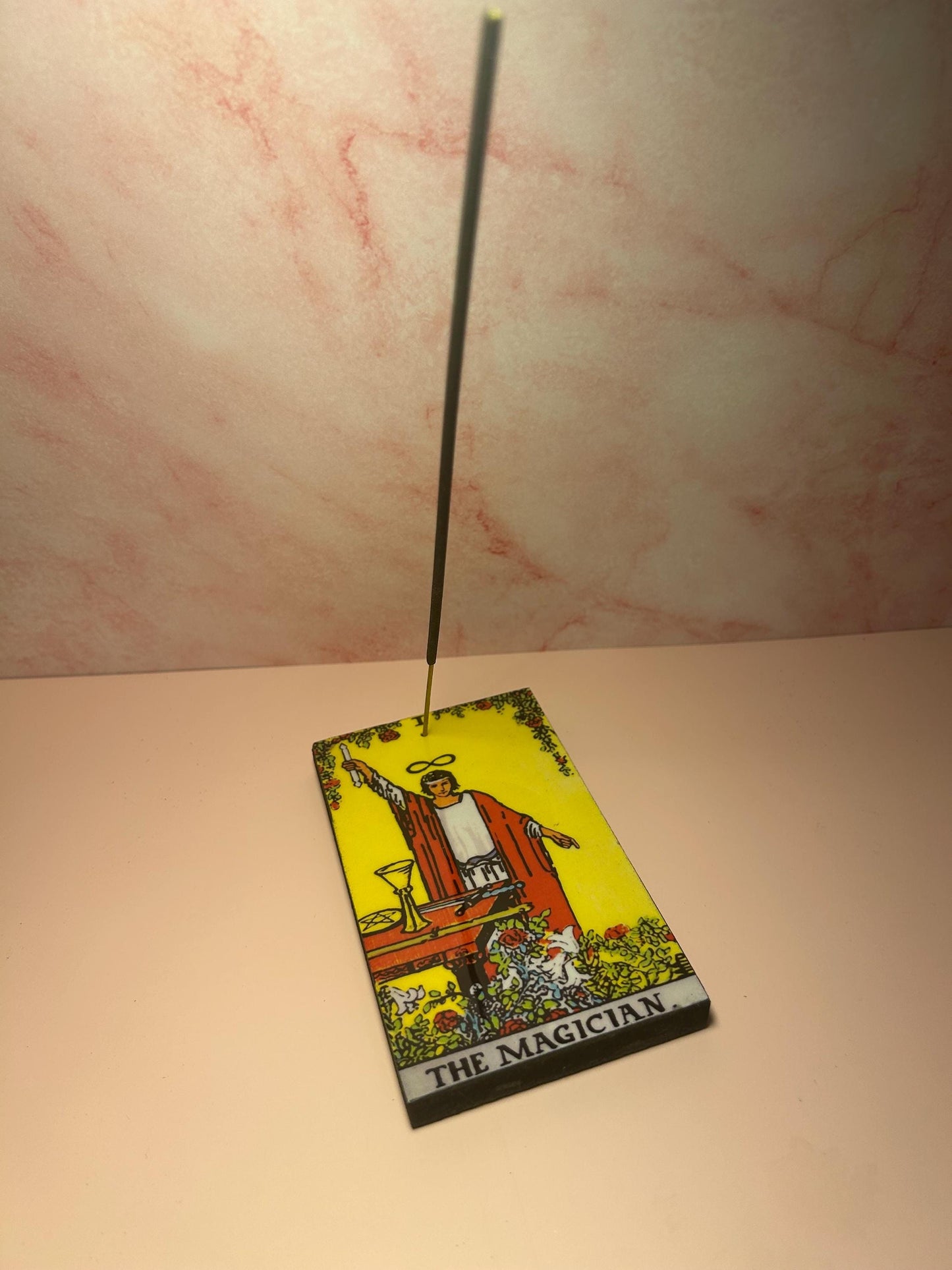 The Magician Wood Tarot Card Incense Holder – Witchy Altar Decor, Spiritual Gift, Tarot Incense Burner for Meditation & Manifestation Ritual