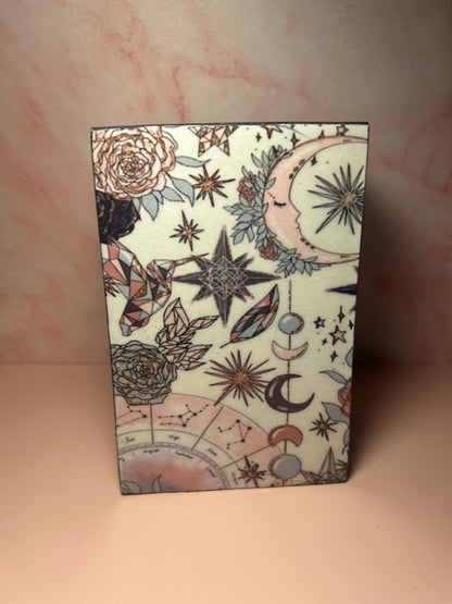 Wooden Celestial Storage Box, Moon and Stars Trinket Box, Boho Jewelry Organizer, Witchy Keepsake Box, Gift for Astrology Lovers
