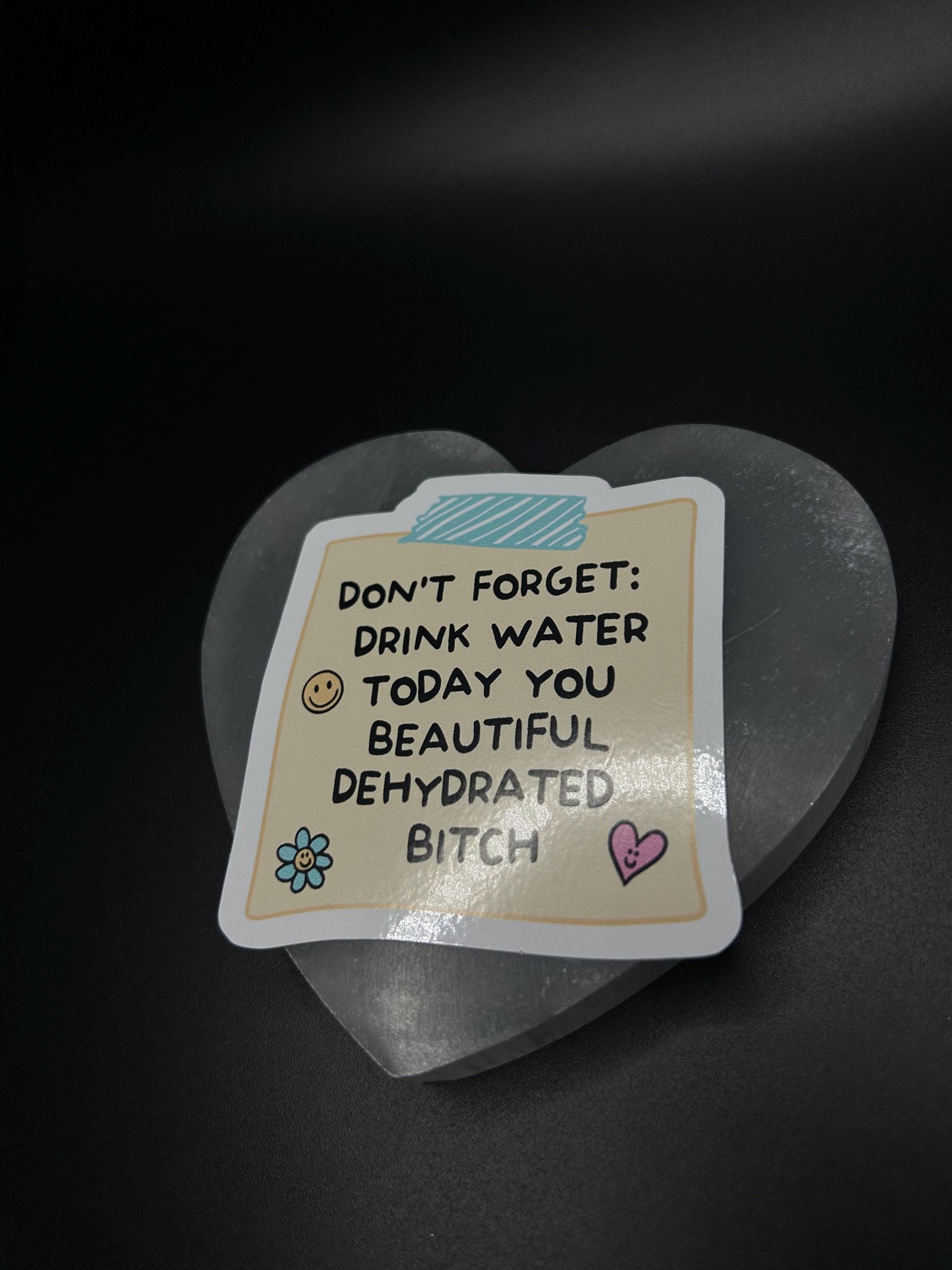 Funny Don’t Forget to Drink Water Sticker, Hydration Reminder Vinyl Decal, Cute Self Care Waterproof Sticker for Laptop, Water Bottle