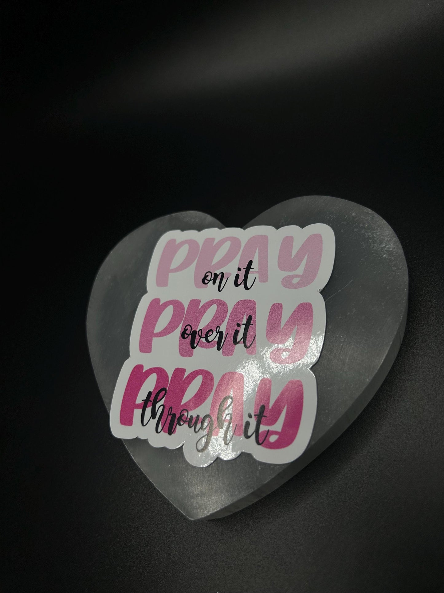 Pray On It Pray Over It Pray Through It Sticker, Faith-Based Waterproof Vinyl Sticker, Inspirational Laptop Decal