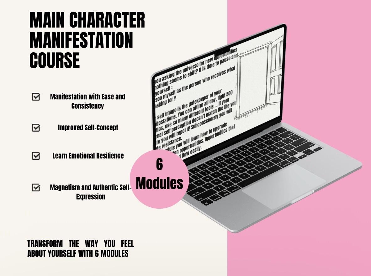 Main Character Energy Manifestation Course, 6-Module Self Concept Healing & Identity Shifting, Romanticize Your Life, Manifest Dreams