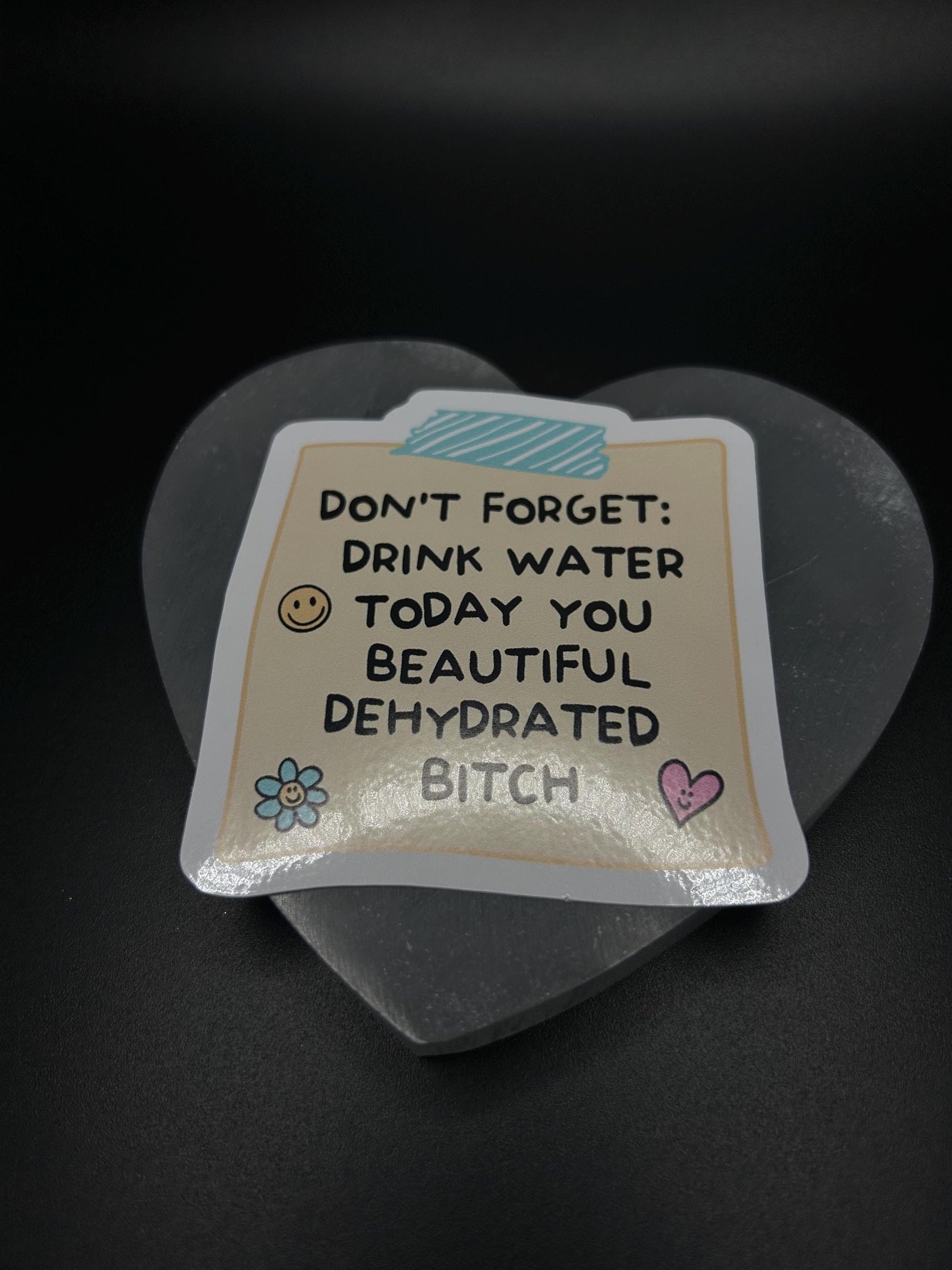 Funny Don’t Forget to Drink Water Sticker, Hydration Reminder Vinyl Decal, Cute Self Care Waterproof Sticker for Laptop, Water Bottle