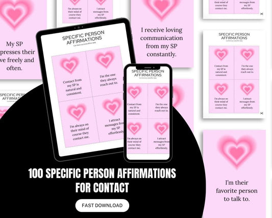 100 Specific Person Contact Affirmations Cards PDF, Law of Assumption Digital Download, Manifest SP Communication Printable
