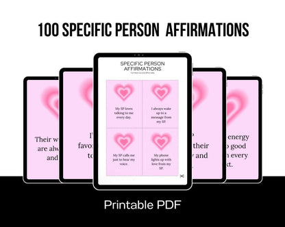 100 Specific Person Contact Affirmations Cards PDF, Law of Assumption Digital Download, Manifest SP Communication Printable