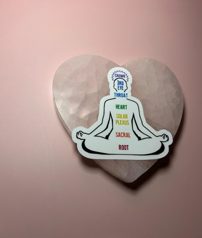 Chakras Sticker, Spiritual Healing Vinyl Sticker, Colorful Energy Centers Decal, Yoga Meditation Third Eye Sticker, Witchy Laptop Decor