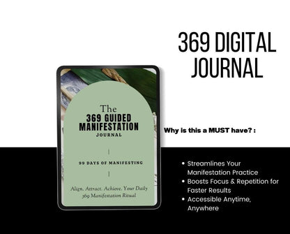 369 Manifestation Journal, Guided Digital Manifestation Planner, 369 Method Workbook, Law of Attraction Daily Journal, Digital Manifesting