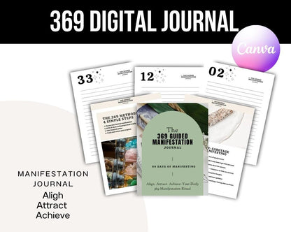 369 Manifestation Journal, Guided Digital Manifestation Planner, 369 Method Workbook, Law of Attraction Daily Journal, Digital Manifesting