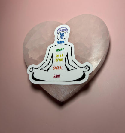 Chakras Sticker, Spiritual Healing Vinyl Sticker, Colorful Energy Centers Decal, Yoga Meditation Third Eye Sticker, Witchy Laptop Decor