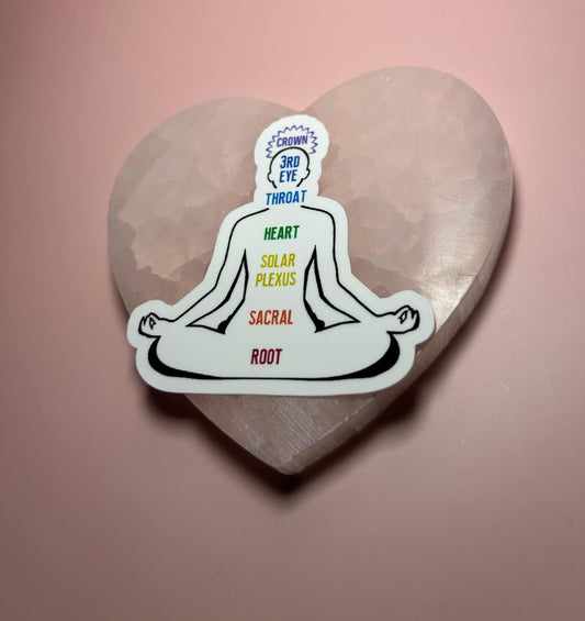 Chakras Sticker, Spiritual Healing Vinyl Sticker, Colorful Energy Centers Decal, Yoga Meditation Third Eye Sticker, Witchy Laptop Decor