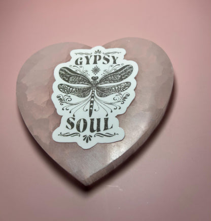 Gypsy Soul Sticker, Boho Aesthetic Waterproof Vinyl Decal, Free Spirit Hippie Sticker, Laptop, Water Bottle, Journal, Car Decor