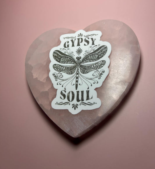 Gypsy Soul Sticker, Boho Aesthetic Waterproof Vinyl Decal, Free Spirit Hippie Sticker, Laptop, Water Bottle, Journal, Car Decor