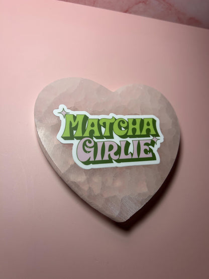 Matcha Girlie Sticker, Cute Matcha Aesthetic Vinyl Decal, Iced Matcha Lover Gift, Laptop Water Bottle Journal Planner Sticker