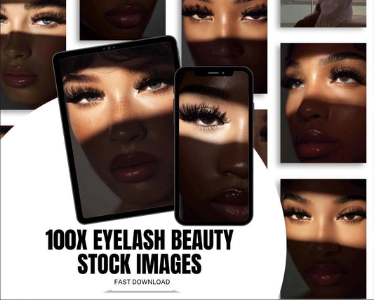 100 Beauty Stock AI Images, Eyelash Extension Content, Lash Tech Social Media Templates, Lash Artist Marketing Bundle, Beauty Business
