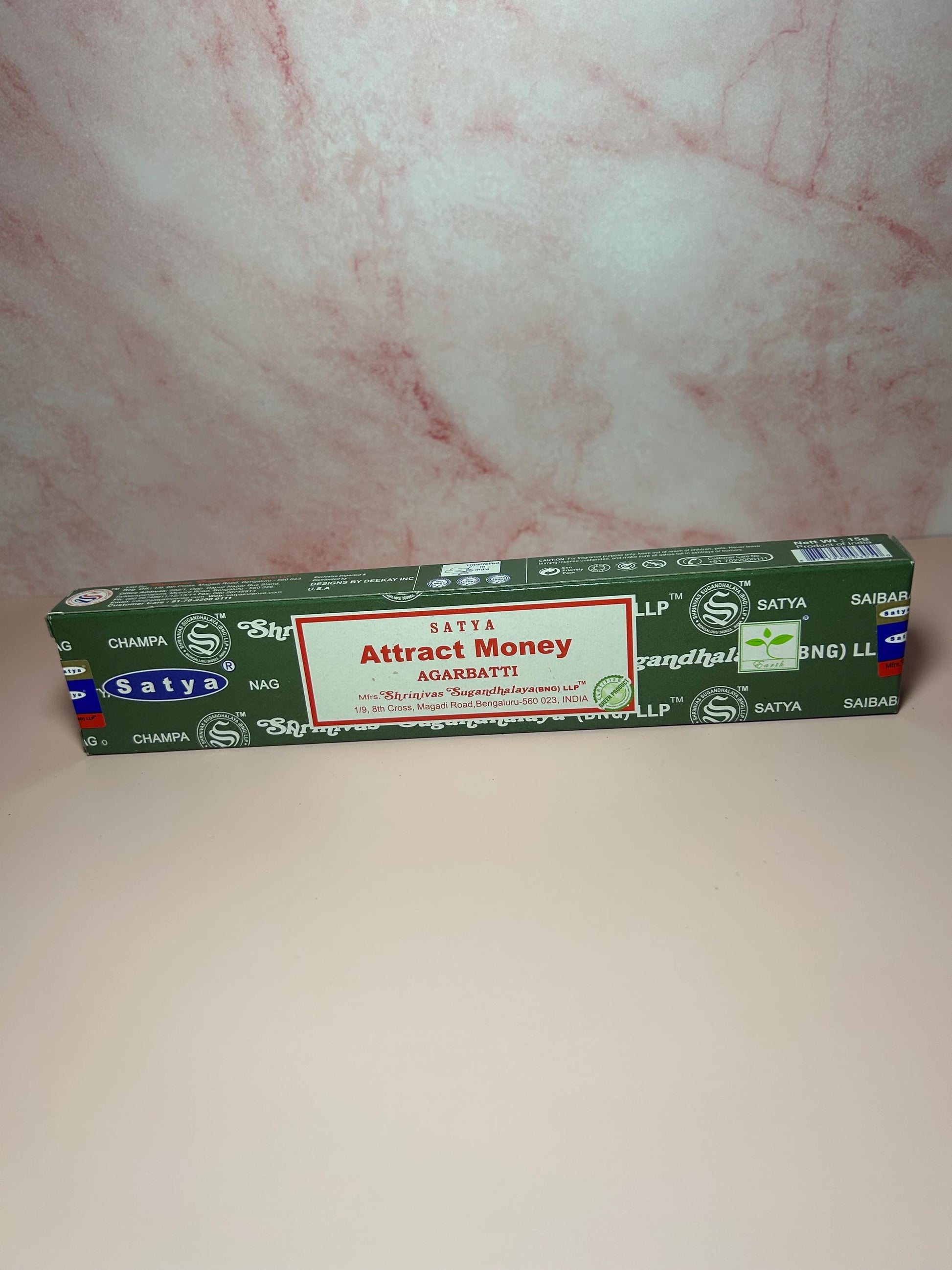 Attract Money Satya Incense Sticks, Prosperity & Wealth Manifestation, Abundance Spiritual Ritual Herbal Aromatherapy Money Drawing