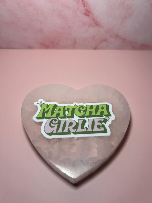 Matcha Girlie Sticker, Cute Matcha Aesthetic Vinyl Decal, Iced Matcha Lover Gift, Laptop Water Bottle Journal Planner Sticker