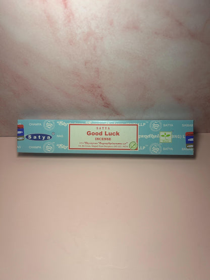 Satya Good Luck Incense Sticks, Satya Nag Champa Incense, Spiritual Meditation Aromatherapy, Luck Attraction & Positive Energy