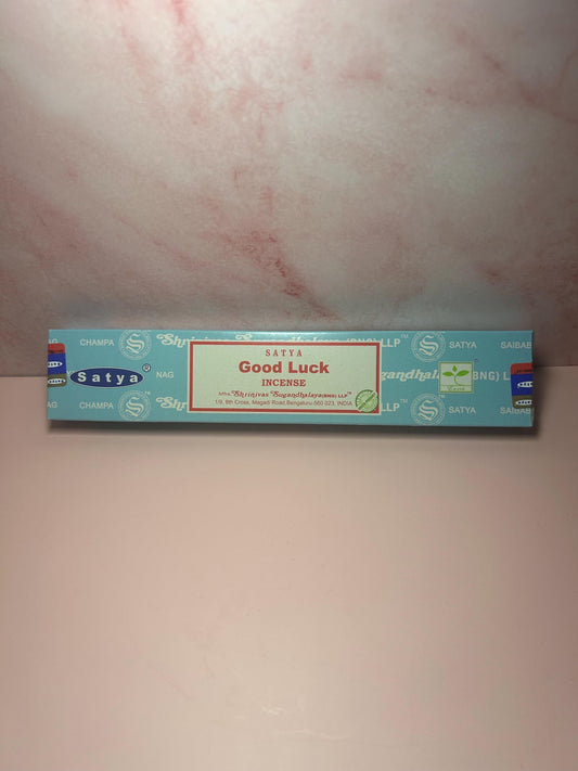 Satya Good Luck Incense Sticks, Satya Nag Champa Incense, Spiritual Meditation Aromatherapy, Luck Attraction & Positive Energy
