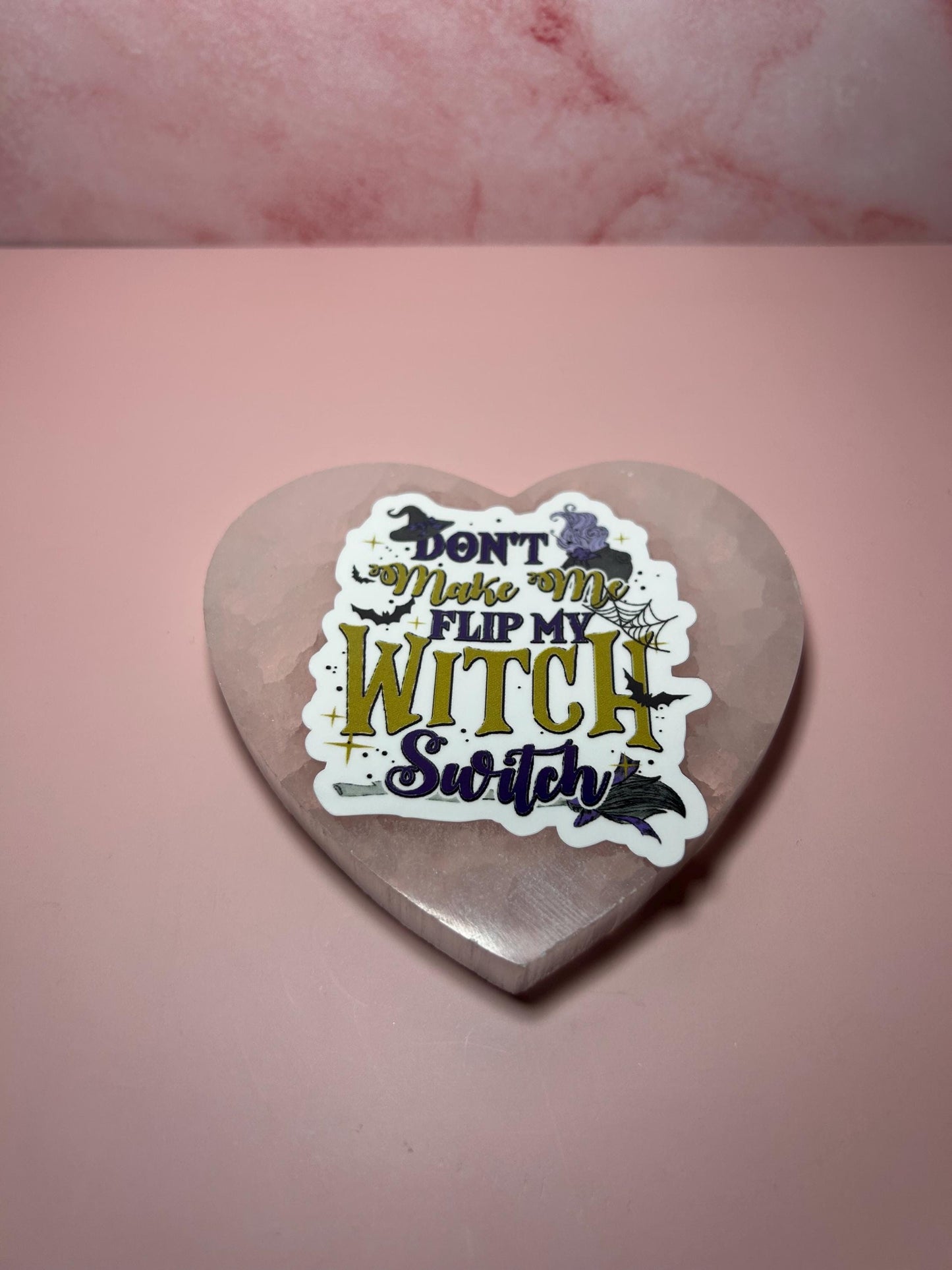 Don’t Make Me Flip My Witch Switch Sticker, Funny Witchy Vinyl Decal, Wicca Pagan Halloween Spooky Goth Magick Laptop Water Bottle Car