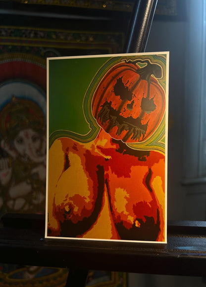 Mini 4x6 Spooky Erotic Woman Art Print, Halloween Wall Art, Dark Feminine Acrylic Artwork, Home Decor, Spooky Aesthetic