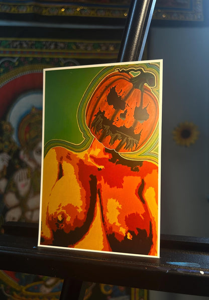 Mini 4x6 Spooky Erotic Woman Art Print, Halloween Wall Art, Dark Feminine Acrylic Artwork, Home Decor, Spooky Aesthetic