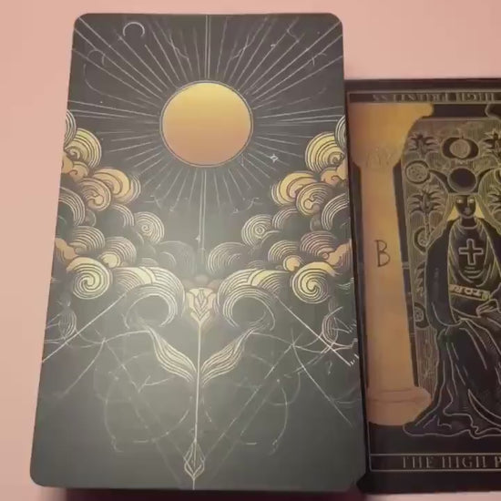 Gold Foil Tarot Card Deck 78 Cards, Luxury Tarot Set for Beginners & Readers, Aesthetic Divination Deck, Witchy Gift, Occult Tools