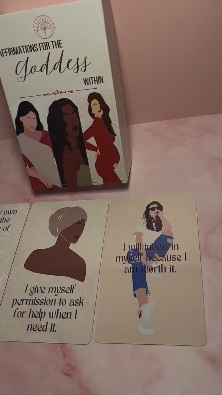 Affirmations for the Goddess Within Deck – Divine Feminine Oracle Cards for Self-Love, Healing, Manifestation & Spiritual Growth