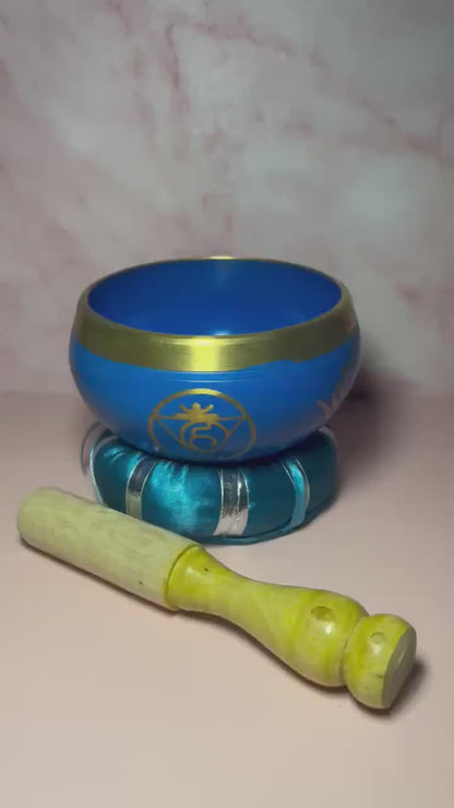 Vissudha Singing Bowl Set with Cushion & Mallet,  Handmade Meditation Sound Bowl,  Chakra Healing Tibetan Singing Bowl Gift for Yoga